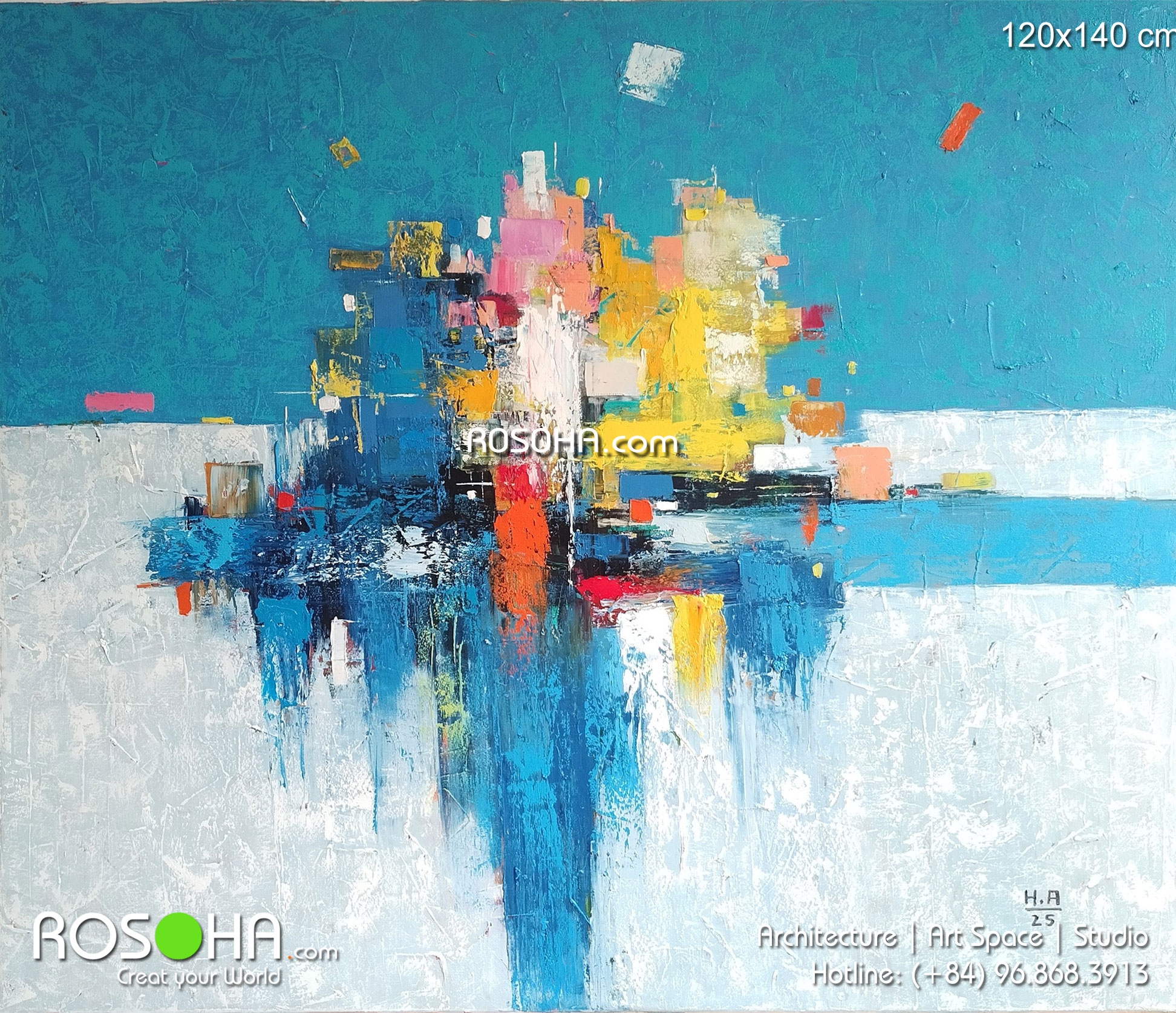 Abstract paintings | Tranh trừu tượng nghệ thật 120x140cm